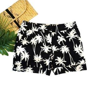 Apt. 9 Women's Shorts Size 4 Black White Palm Trees Pockets Tropical Vacation